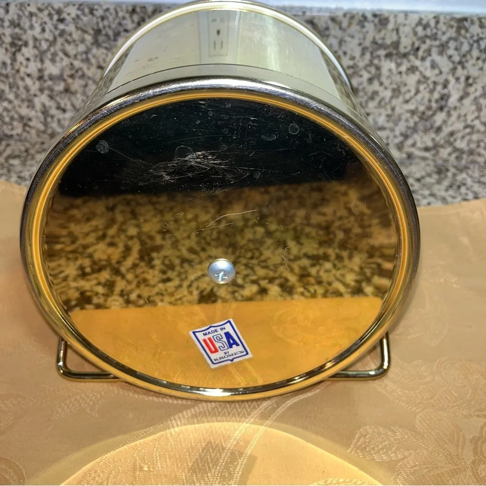 Vintage MCM Kromex made in USA Ice Bucket gold